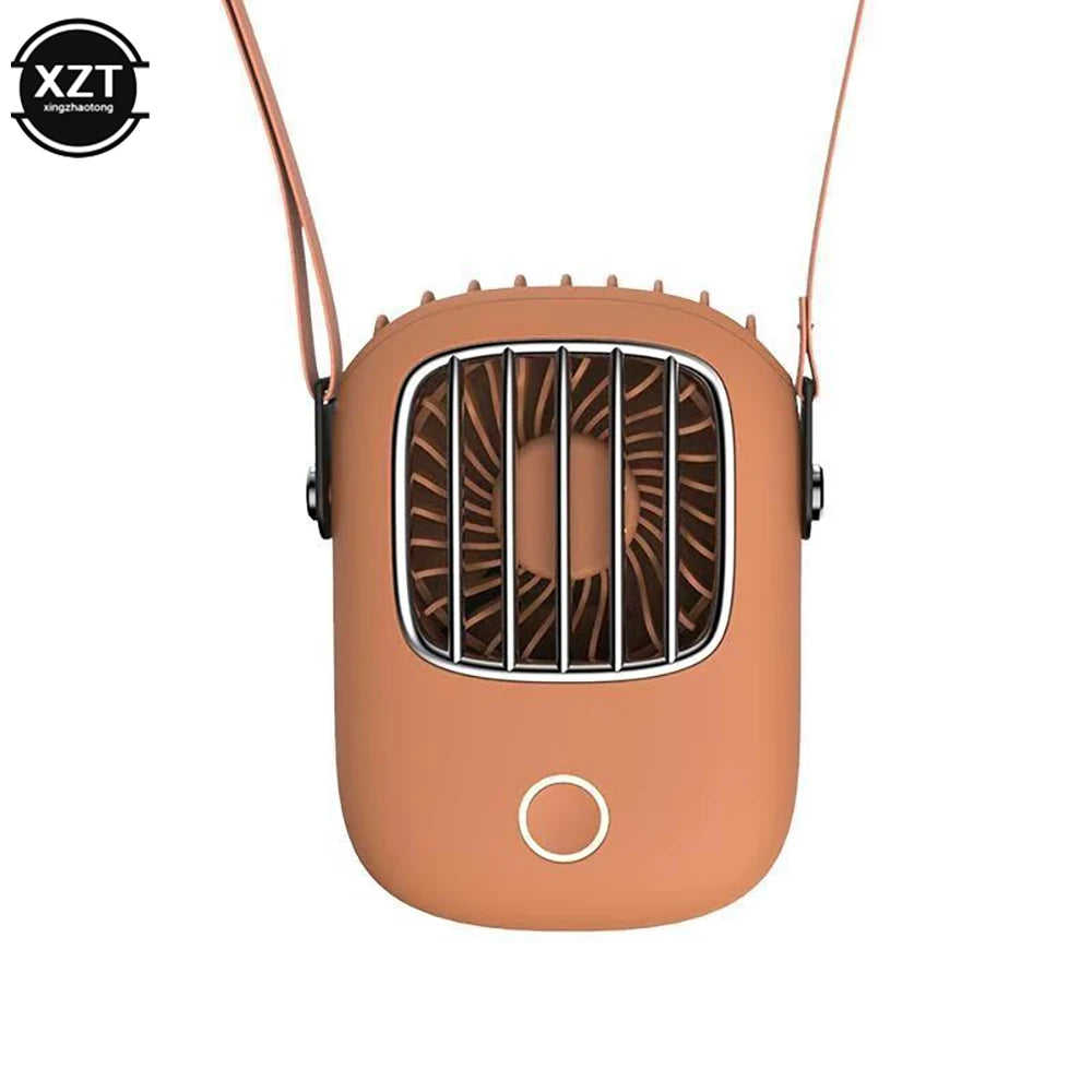 Mini Portable Hanging Neck USB Fan Mute Handheld Desktop Fan with 3 Gears Adjustable Air Cooling Ventilador