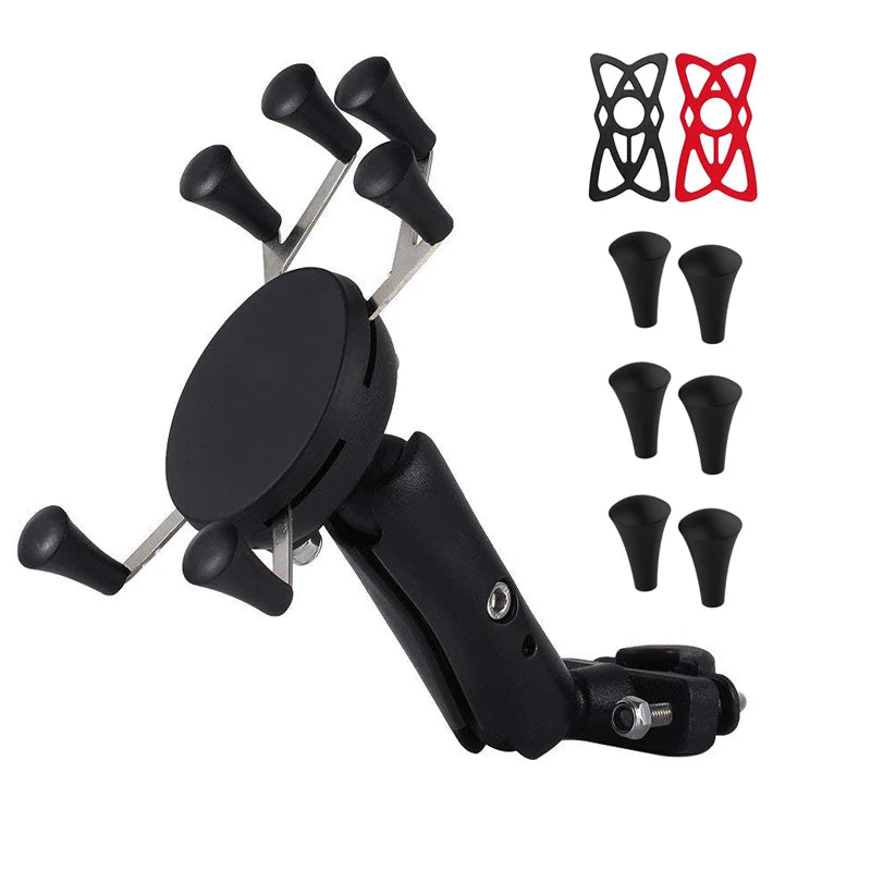 Adjustable Lazy Cell Phone Holder Motorcycle Rear View Mirror Handlebar Mount Stand Support For Smart Mobile Phone Moto Holder