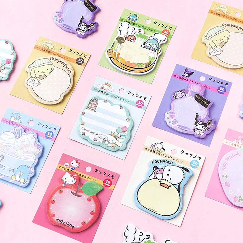 30Sheets Kawaii Sanrio Hello Kitty Convenience Book Mylody Kuromi Cinnamoroll Sticky Notes Cute Paste Notepad Student Stationery