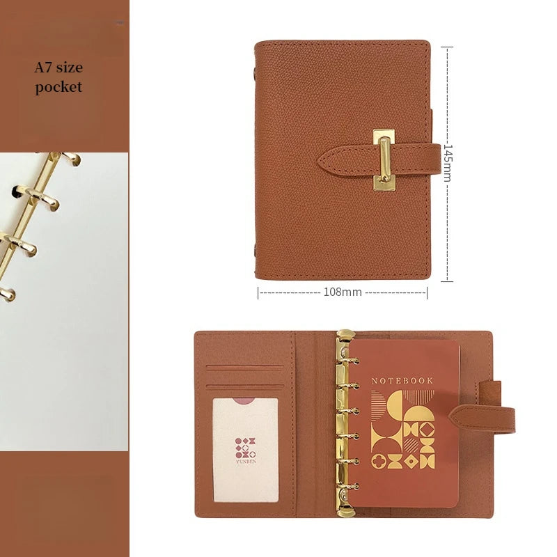 A7/C6/M5/A5 High Quality Business Office Diary Journal Notebook Retro Pu Leather Binder Record Meeting Notepad Notebook