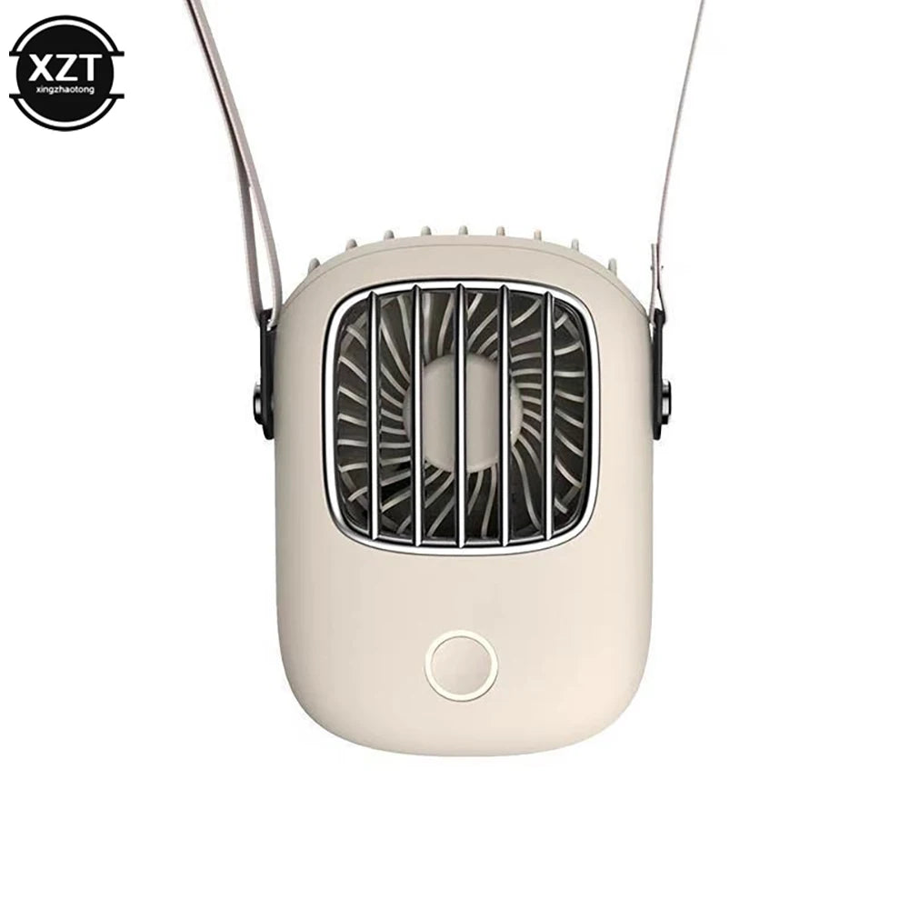 Mini Portable Hanging Neck USB Fan Mute Handheld Desktop Fan with 3 Gears Adjustable Air Cooling Ventilador