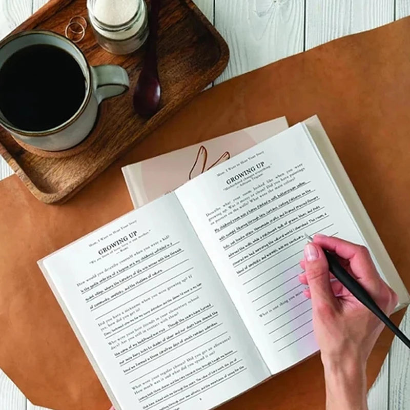 Mom, I Want To Hear Your Story Leather Hardcover Ribbon Bookmark Mom Tell Me Your Life Story Journal Meaningful Memory Journal