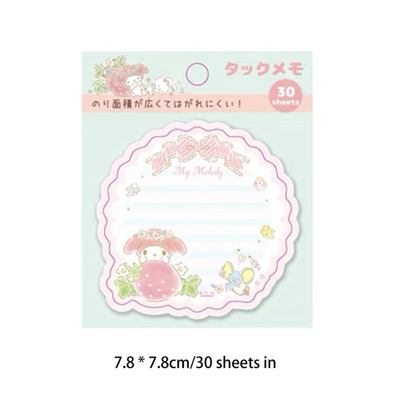 30Sheets Kawaii Sanrio Hello Kitty Convenience Book Mylody Kuromi Cinnamoroll Sticky Notes Cute Paste Notepad Student Stationery