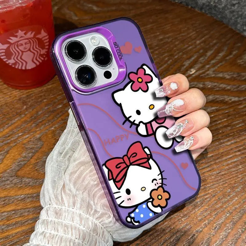 Sanrio Hello Kitty Strawberry Cake Phone Case For iPhone 15 14 13 Pro Max 11 12 13 Pro XR XS MAX Y2K Lovely Full Lense Anti Fall