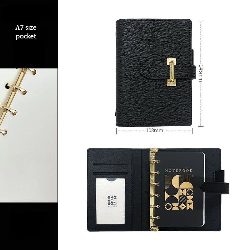 A7/C6/M5/A5 High Quality Business Office Diary Journal Notebook Retro Pu Leather Binder Record Meeting Notepad Notebook