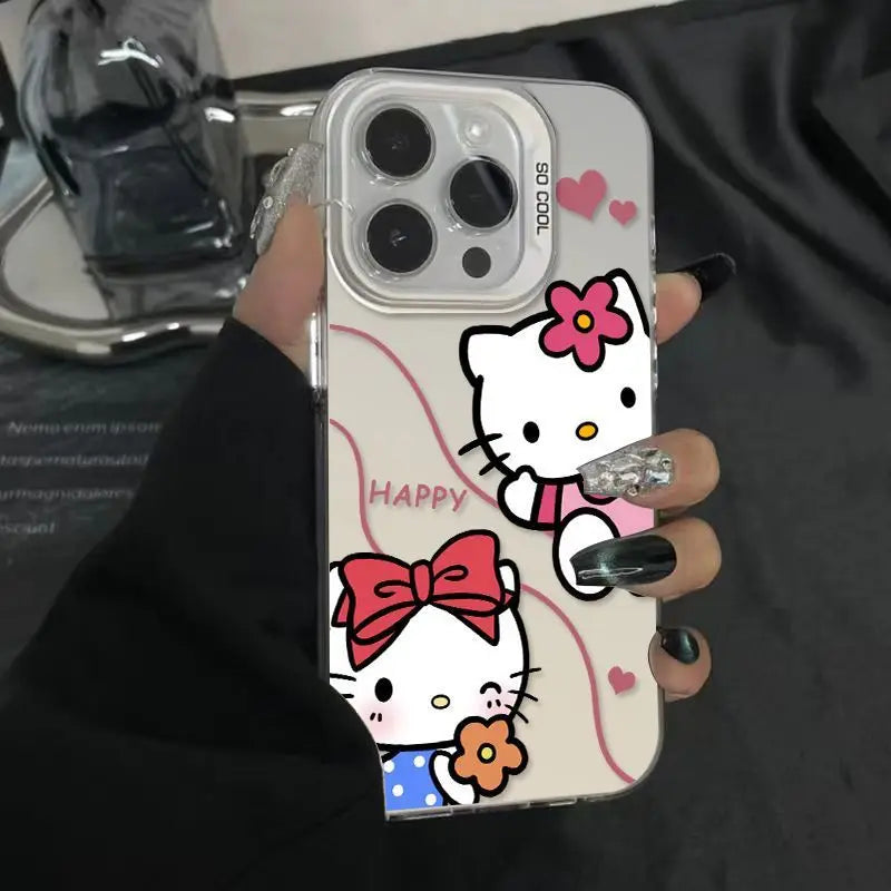 Sanrio Hello Kitty Strawberry Cake Phone Case For iPhone 15 14 13 Pro Max 11 12 13 Pro XR XS MAX Y2K Lovely Full Lense Anti Fall