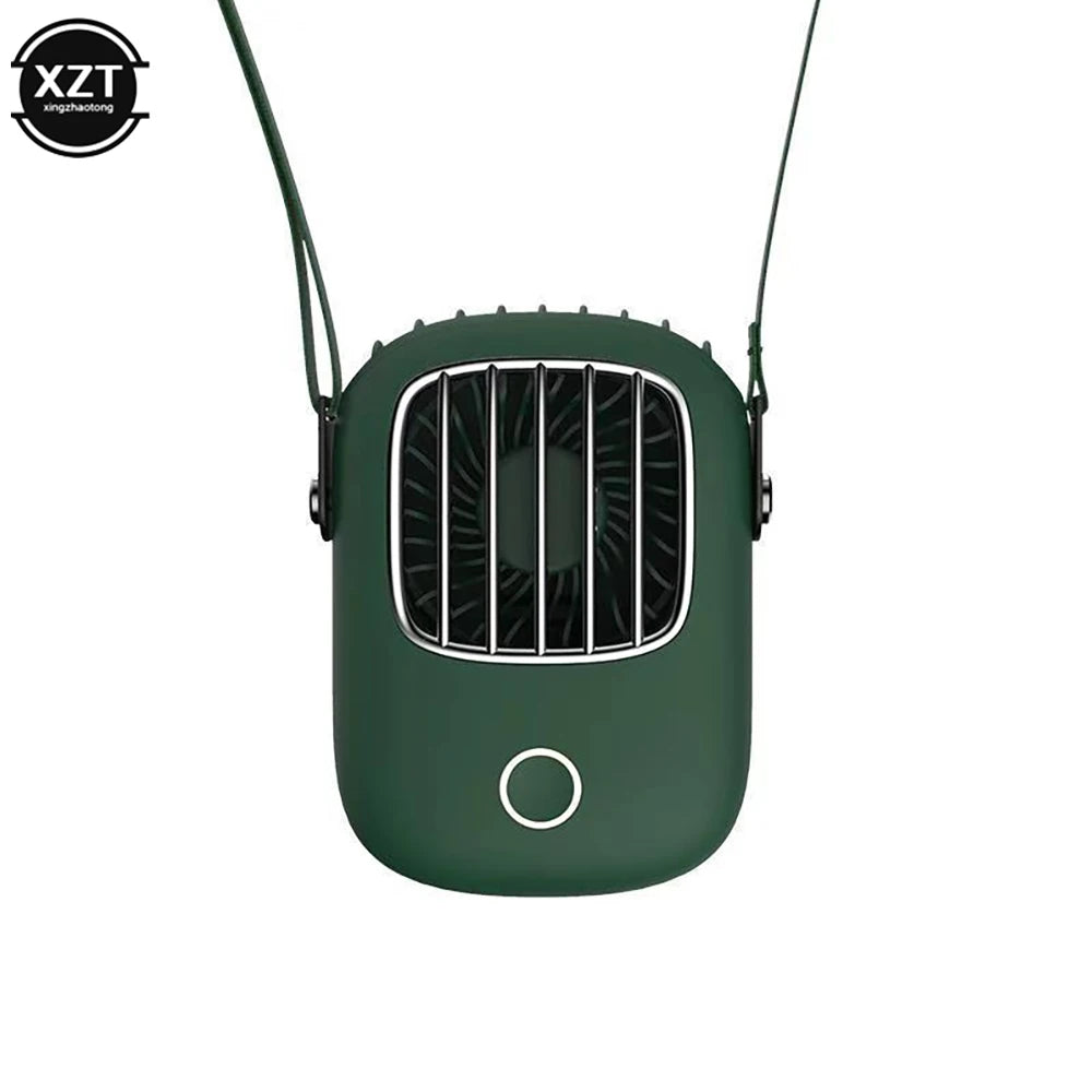 Mini Portable Hanging Neck USB Fan Mute Handheld Desktop Fan with 3 Gears Adjustable Air Cooling Ventilador