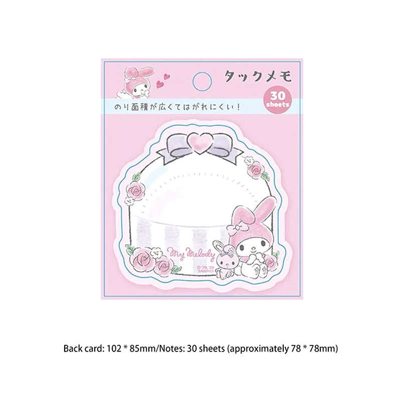 30Sheets Kawaii Sanrio Hello Kitty Convenience Book Mylody Kuromi Cinnamoroll Sticky Notes Cute Paste Notepad Student Stationery