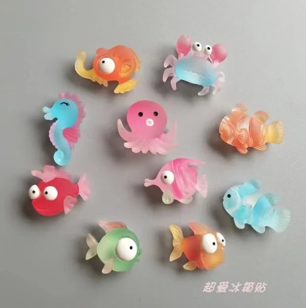 Series Marine Tropical Fish Crab Clown Fish Resin Refrigerator Magnets Home Decoration