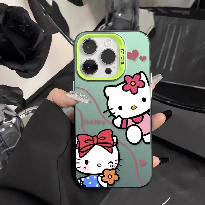 Sanrio Hello Kitty Strawberry Cake Phone Case For iPhone 15 14 13 Pro Max 11 12 13 Pro XR XS MAX Y2K Lovely Full Lense Anti Fall