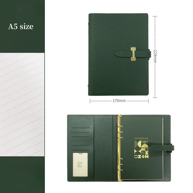 A7/C6/M5/A5 High Quality Business Office Diary Journal Notebook Retro Pu Leather Binder Record Meeting Notepad Notebook