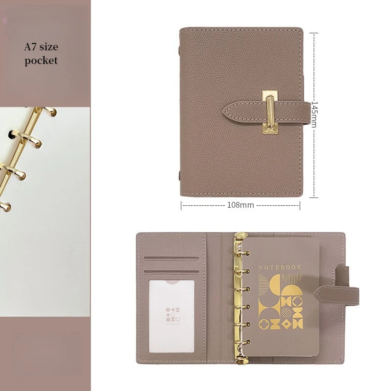 A7/C6/M5/A5 High Quality Business Office Diary Journal Notebook Retro Pu Leather Binder Record Meeting Notepad Notebook