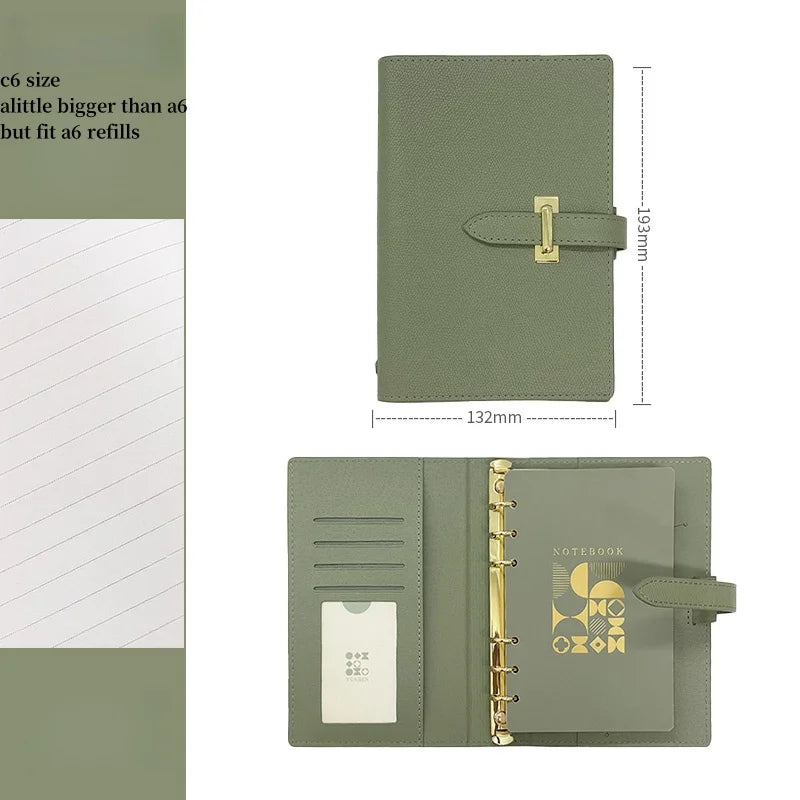 A7/C6/M5/A5 High Quality Business Office Diary Journal Notebook Retro Pu Leather Binder Record Meeting Notepad Notebook